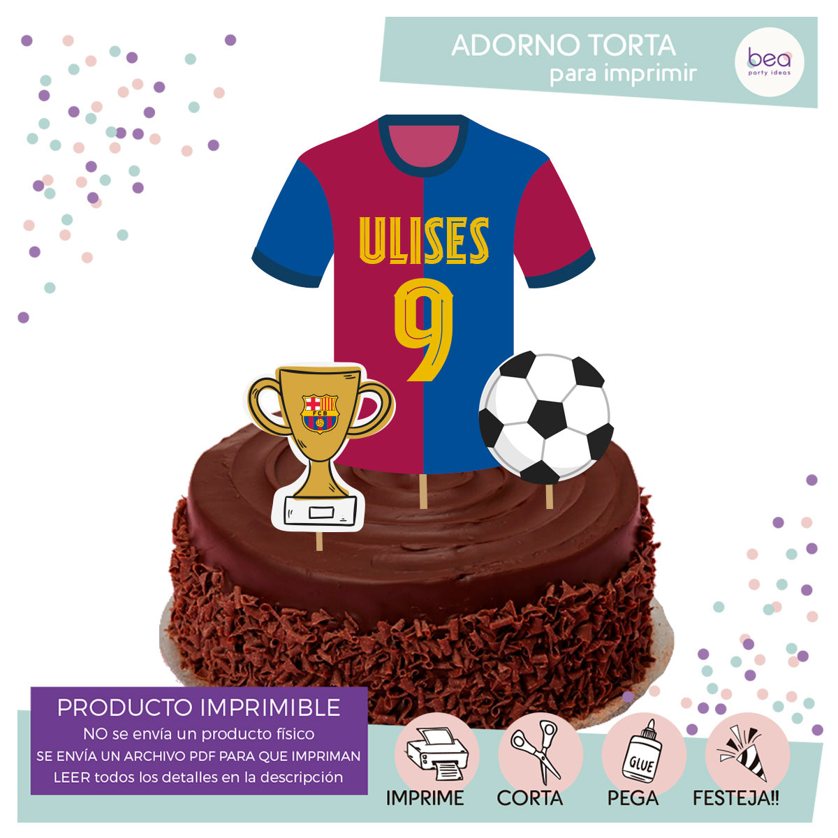 BARCELONA printable CAKE TOPPER