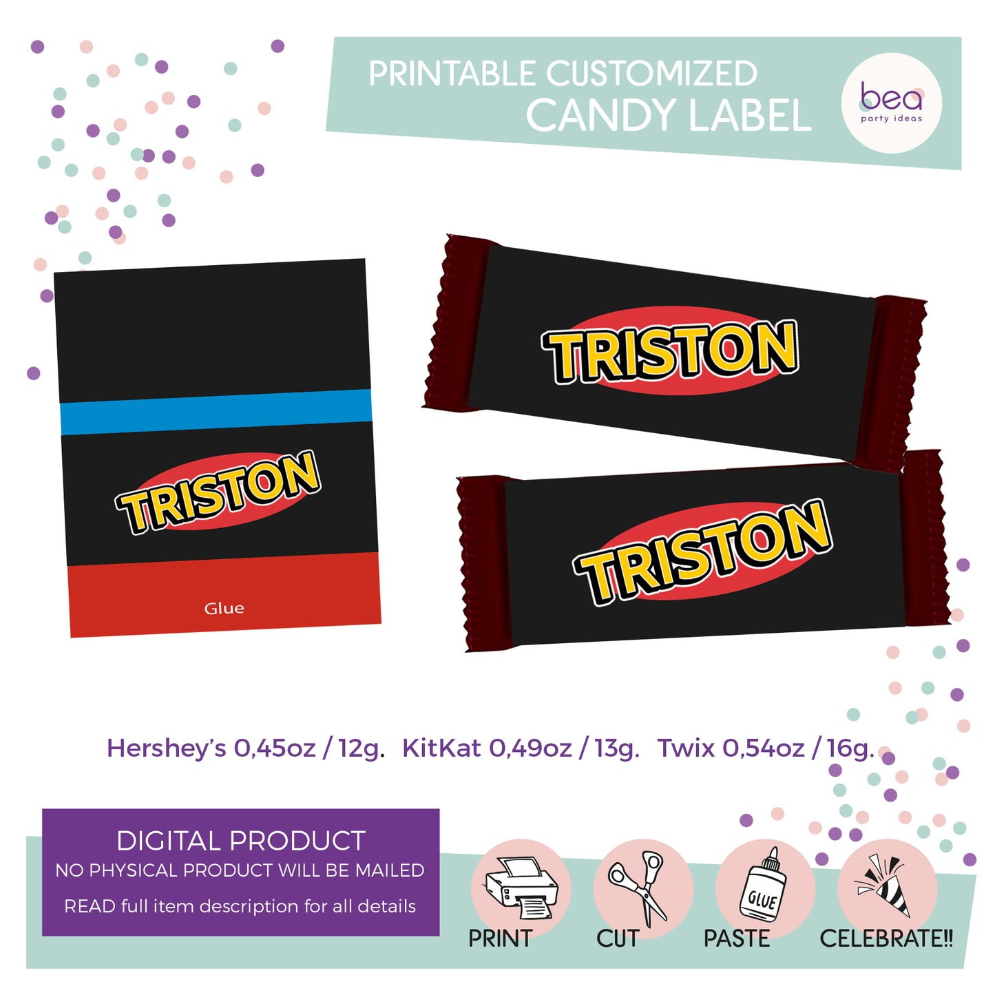 UNO CARD GAME printable CHOCOLATE CANDY Label