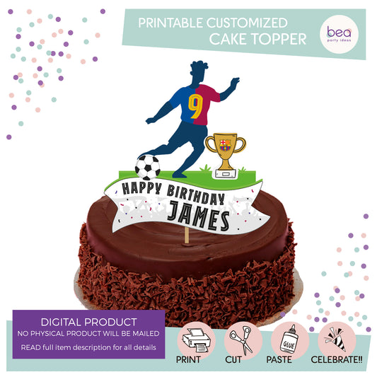 BARCELONA printable CAKE TOPPER