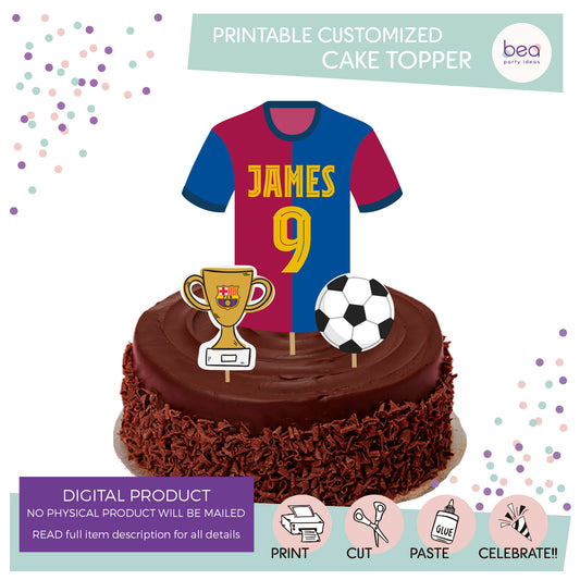 BARCELONA printable CAKE TOPPER