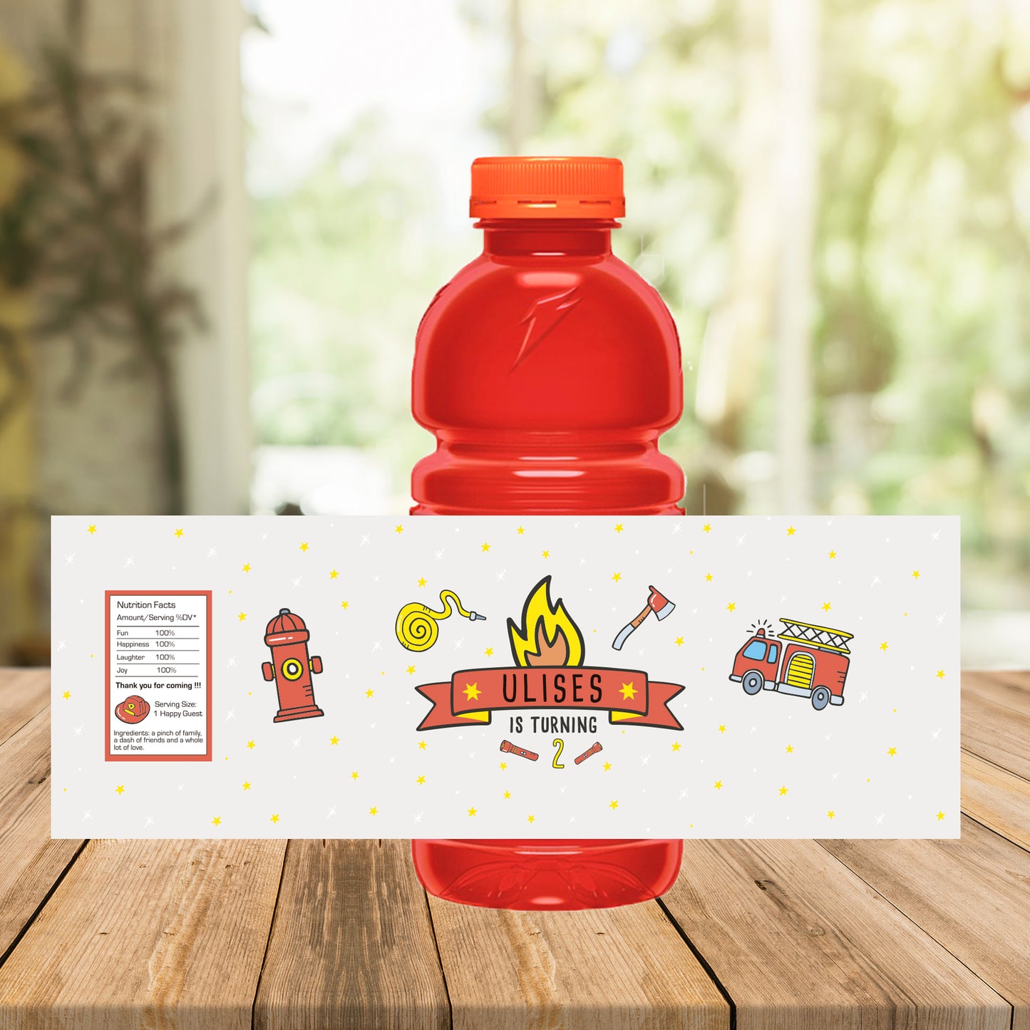 FIREFIGHTER printable BOTTLE Label