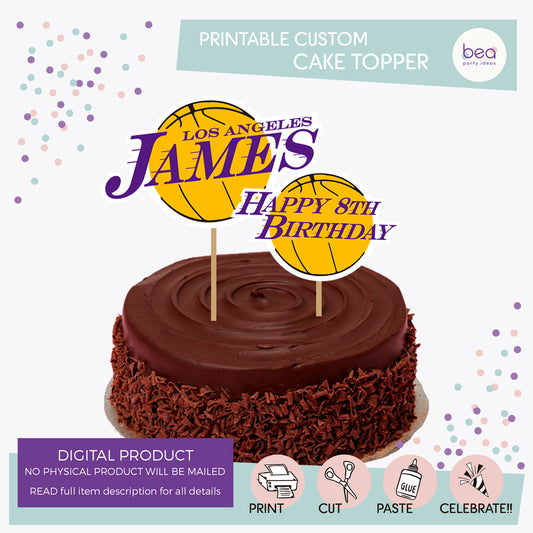 LAKERS printable CAKE TOPPER