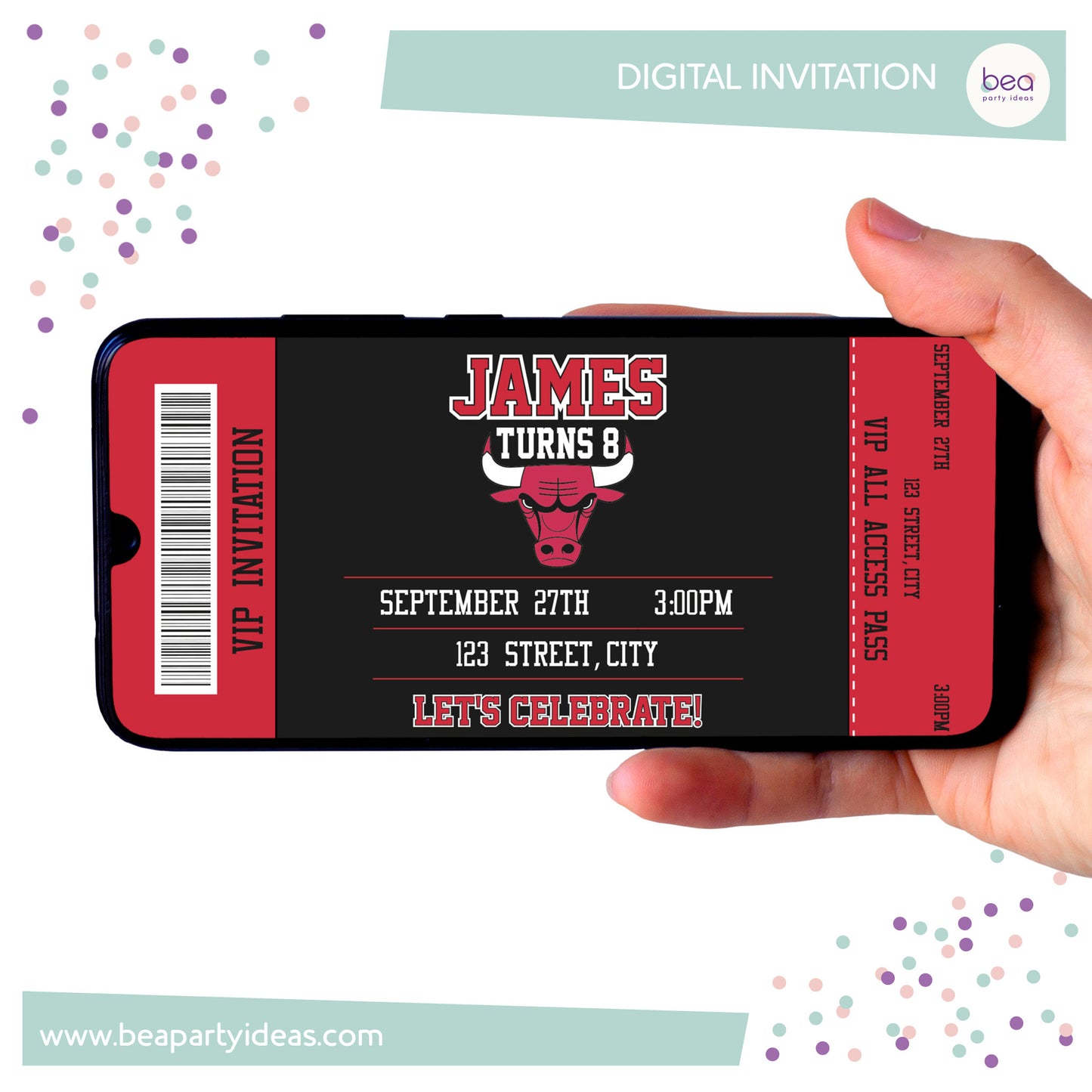 CHICAGO BULLS digital INVITATION