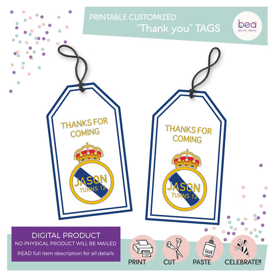 REAL MADRID printable THANK YOU TAGS Labels