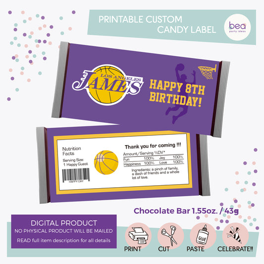 LAKERS printable HERSHEY Label