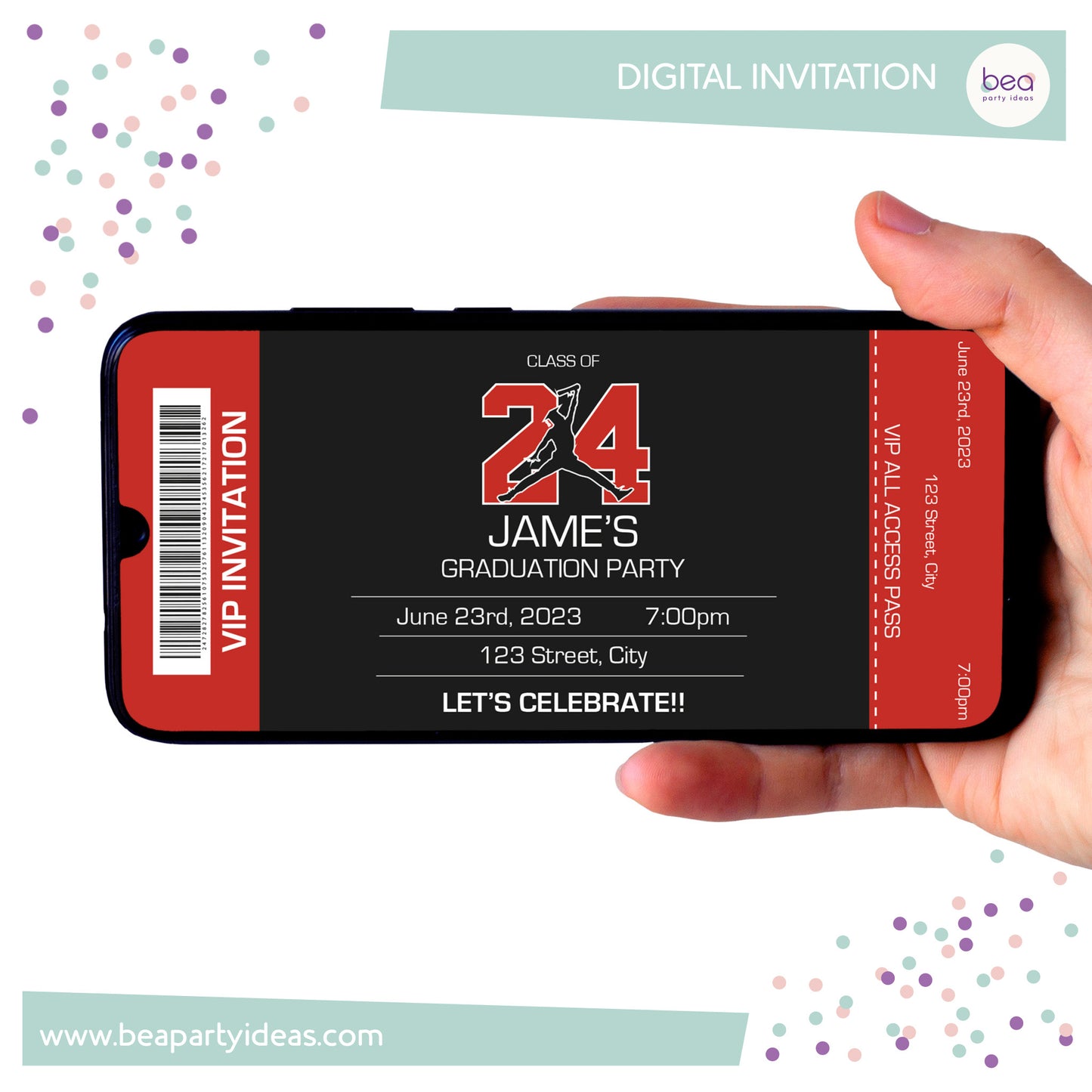 JORDAN Graduation digital INVITATION