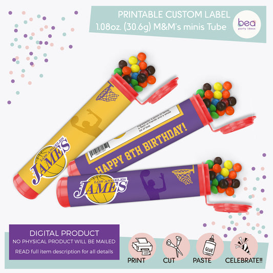 LAKERS printable M&M Tube Label