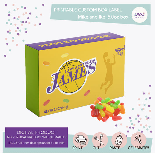 LAKERS printable MIKE and IKE box Label