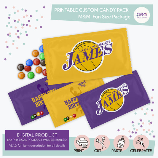 LAKERS printable M&M FunSize Label