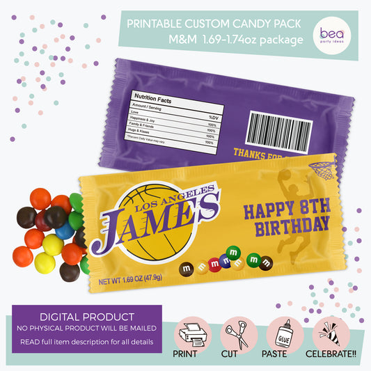 LAKERS printable M&M Package Label