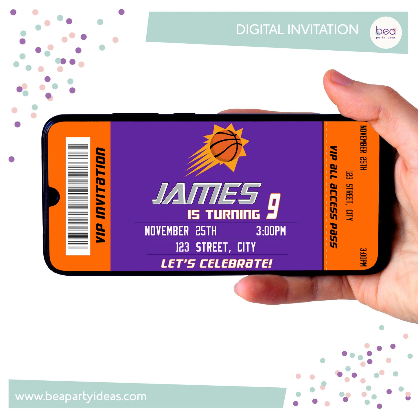 PHOENIX SUNS digital INVITATION