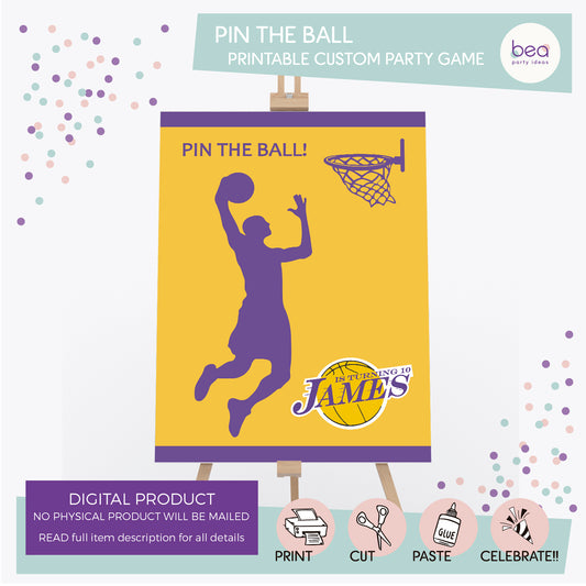 LAKERS printable PIN THE BALL Game