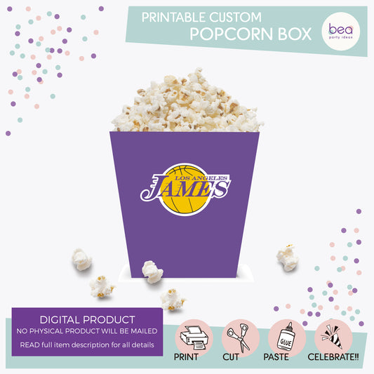 LAKERS printable POPCORN box