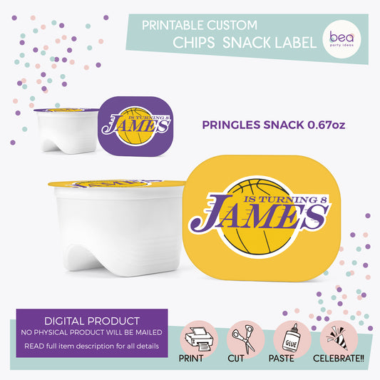 LAKERS printable CHIPS SNACK Label