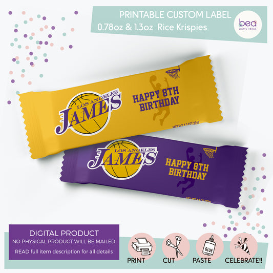 LAKERS printable RICE KRISPIES Label