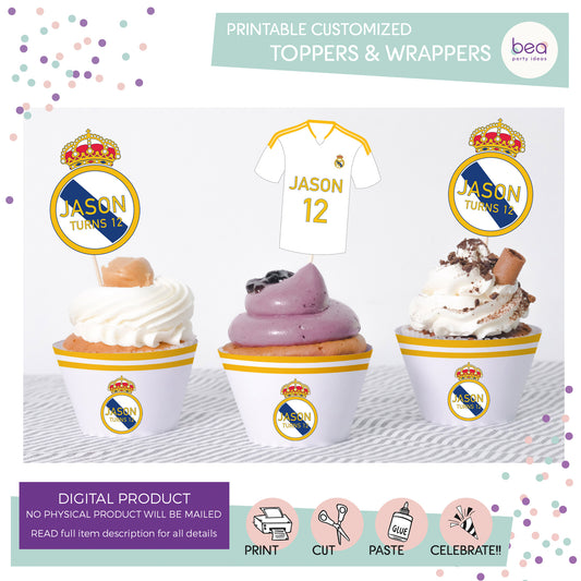 REAL MADRID printable TOPPER & WRAPPER Label