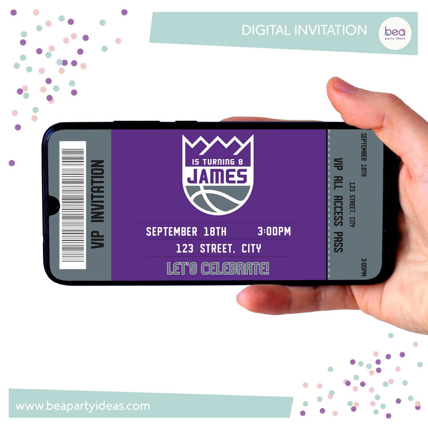 SACRAMENTO KINGS digital INVITATION