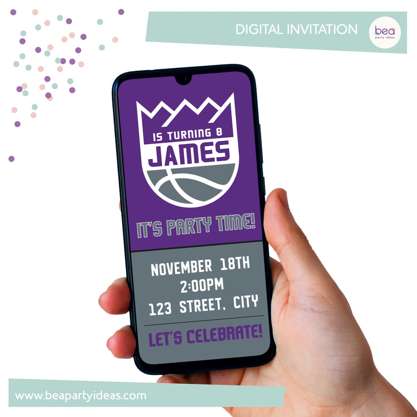 SACRAMENTO KINGS digital INVITATION