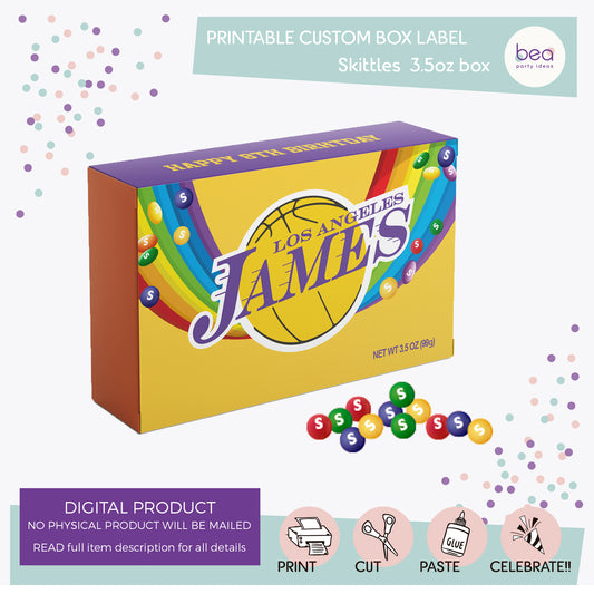 LAKERS printable SKITTLES BOX Label