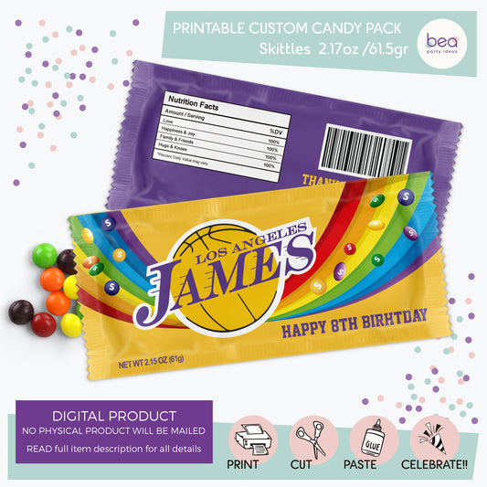 LAKERS printable SKITTLES Package Label