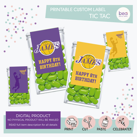 LAKERS printable TIC TAC Label