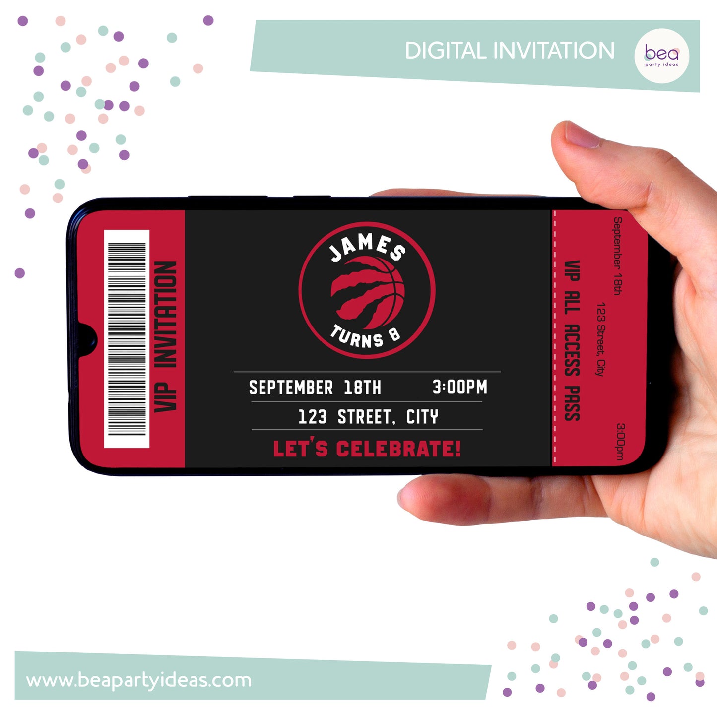 TORONTO RAPTORS digital INVITATION