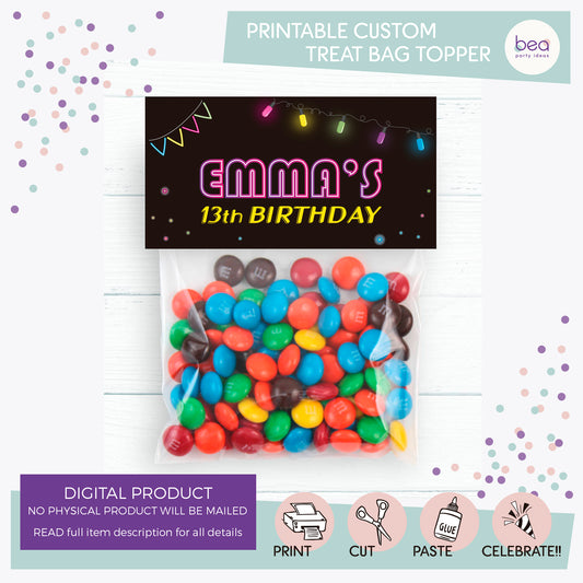 GLOW printable TREAT BAG TOPPER Label