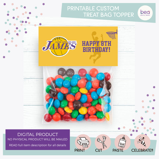 LAKERS printable TREAT BAG TOPPER Label