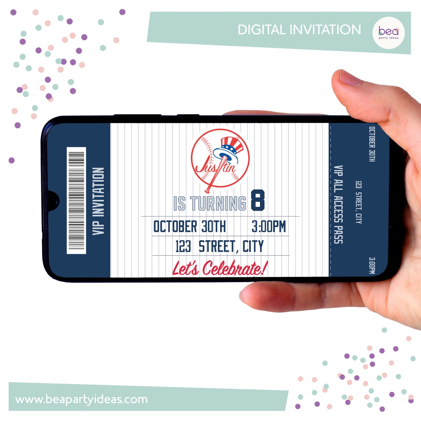 NY YANKEES digital INVITATION