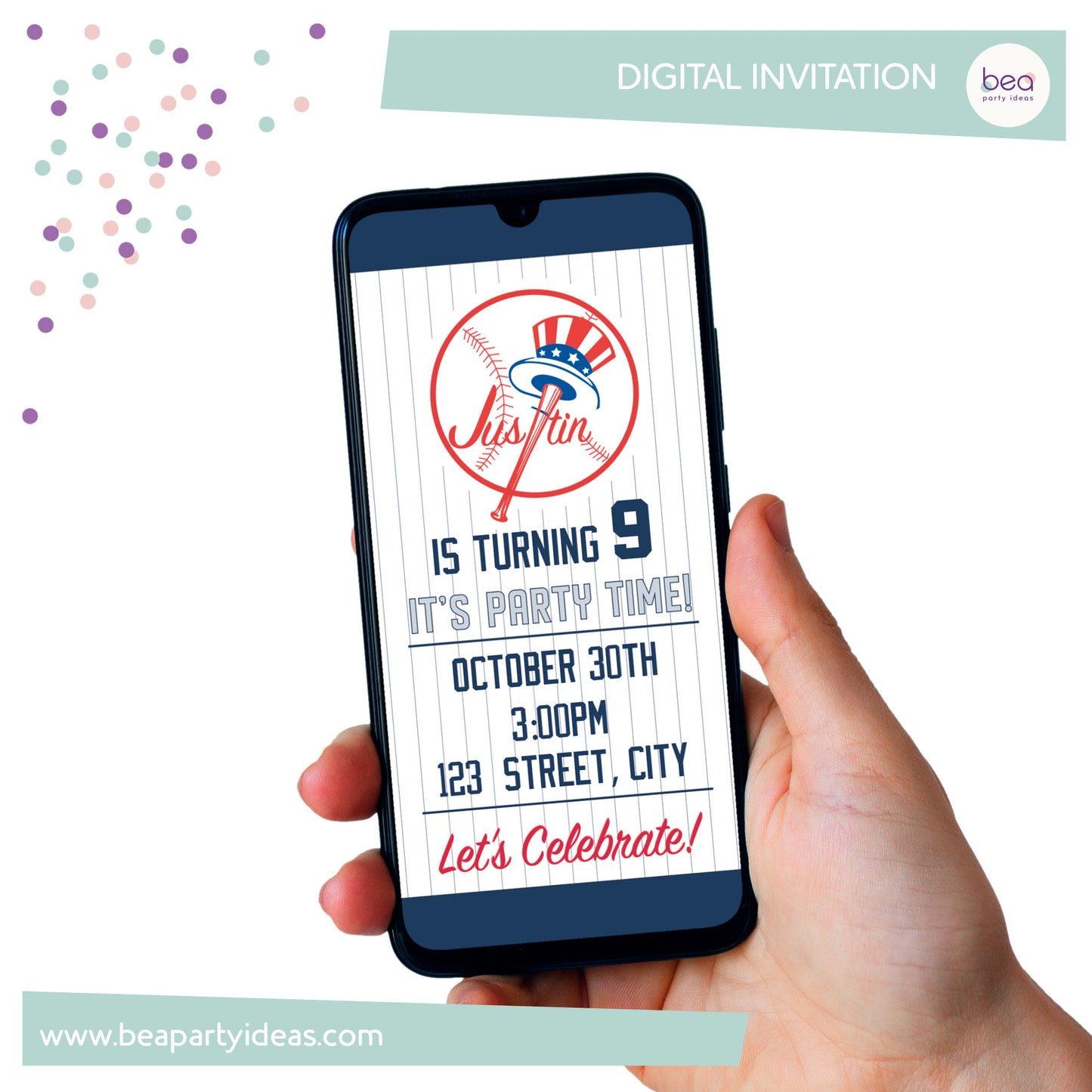 NY YANKEES digital INVITATION