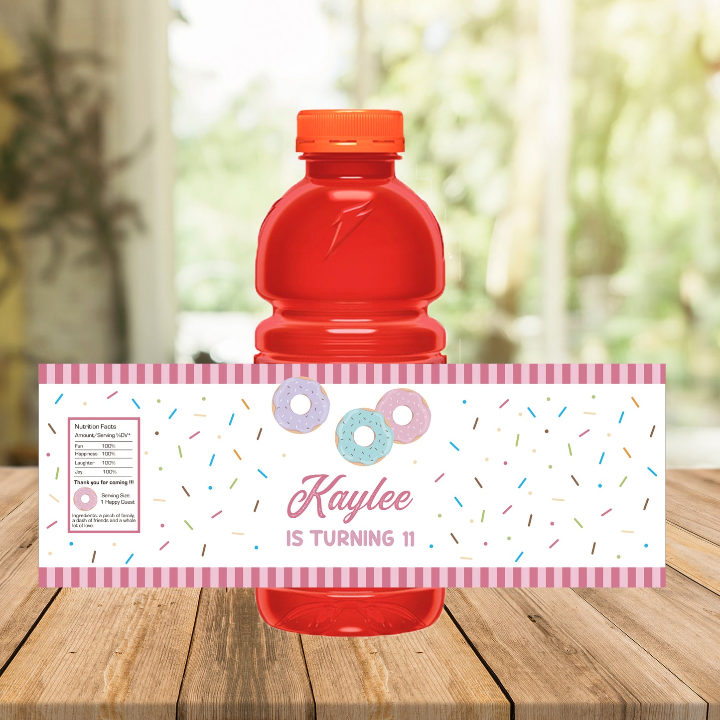 DONUTS printable BOTTLE Label