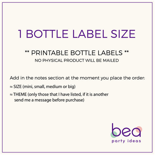 one BOTTLE Label Size