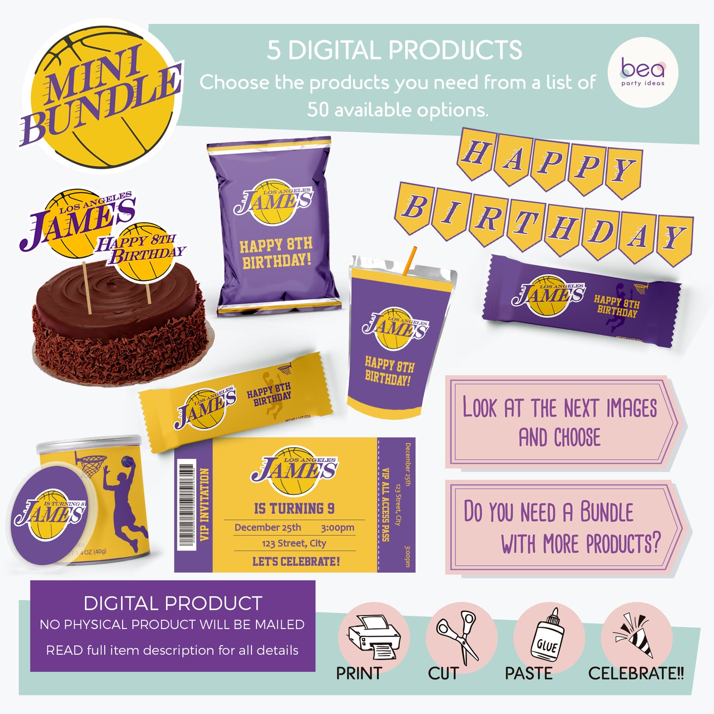 LAKERS printable mini BUNDLE